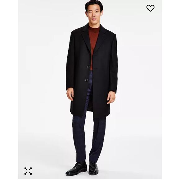 Michael Kors Classic Fit Luxury Wool Cashmere Blend Overcoats Black 48R NWT $498 - Picture 1 of 12
